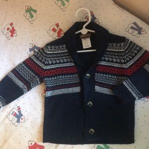Toddler boy's shawl collar cardigan adorable! 4T